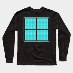 Stars Dressed in Blue. A funky retro geometric pattern in aqua and teal. Long Sleeve T-Shirt